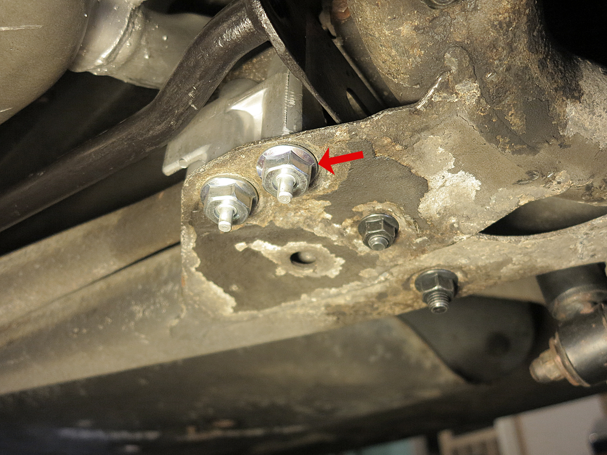 a picture after installation - red arrow at outer nut