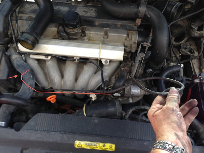 Vac line from Left side under intake to nowhere