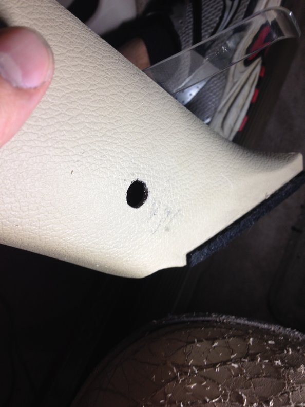 Drill hole through A frame plastic