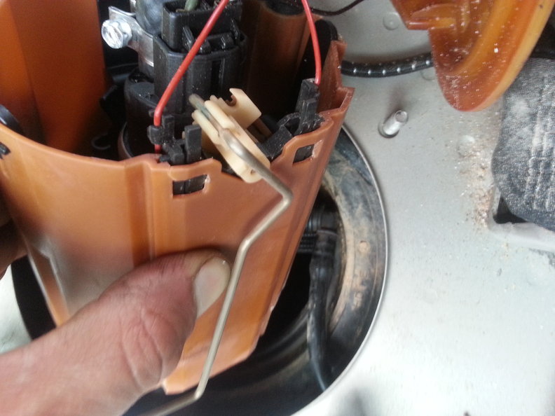 Fuel sender clicked back in place