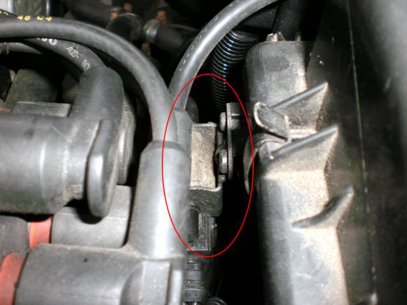 VVIS solenoid, circled in red