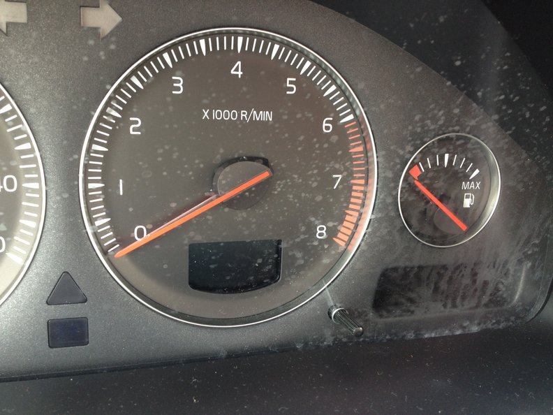 spots appearing not on exterior or interior of cover