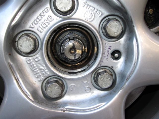 Guide pin installed, wheel on.