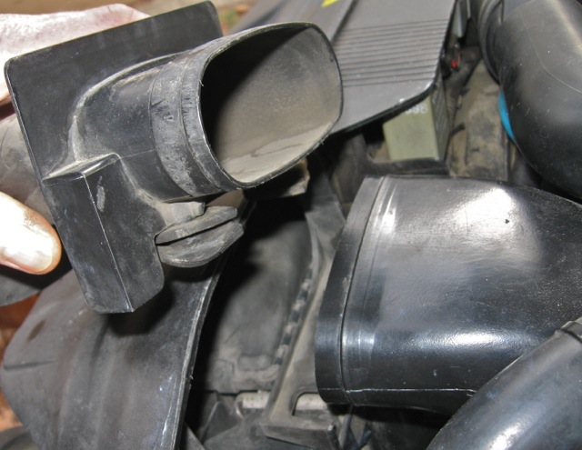 View of baffle from inside during removal