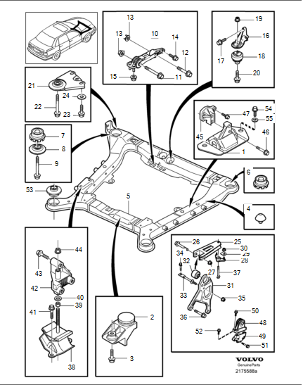 B5244T Engine mount with AW42 AWD