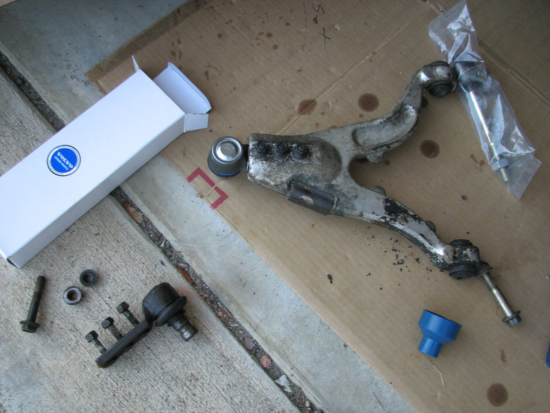 At this point, I had used the Meyle ball joint and tie rod ends.