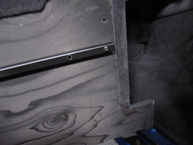 Closer view of front hatch cover with un-used holes
