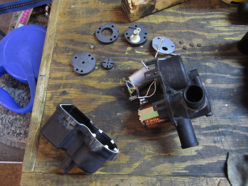 Opened Emissions pump and major parts