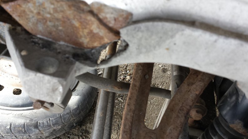 Looking down on sub-frame and you are looking through it!