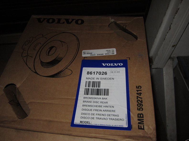 2000 V70 R rear rotor part #