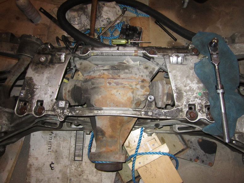 Sub-frame with fuel tank removed