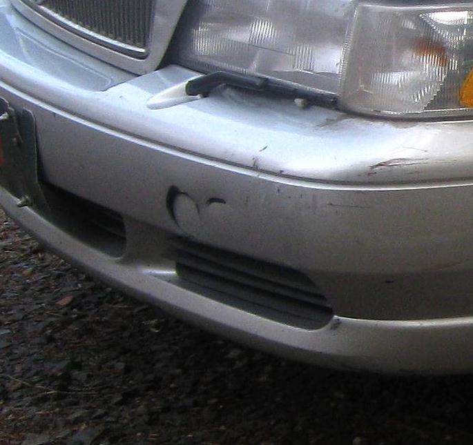 Bumper defect, front bumper.