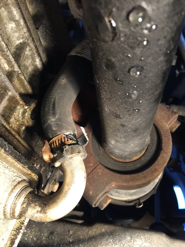 Ugly looking hose clamps - Dremeled off in 15 seconds