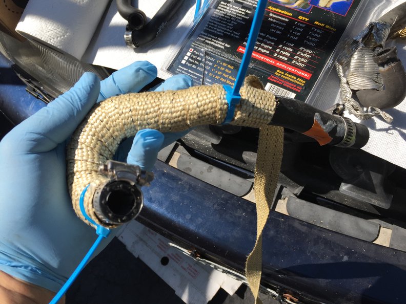 Wrap new hoses....zip tie at ends and midway