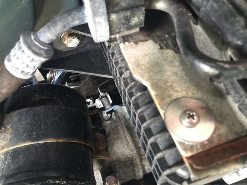 Working on the two lower bolts, 12mm