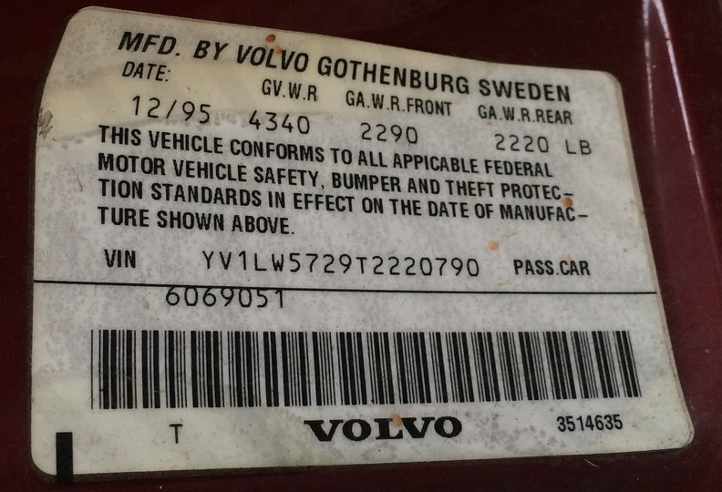 12/95 donor car info