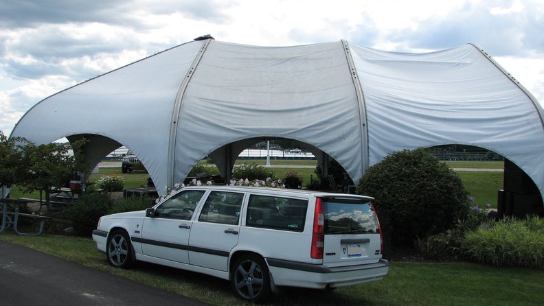 Early to the festival to set -up.