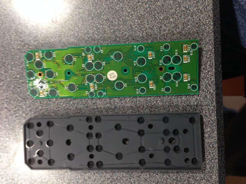 movable contacts mounted in rubber