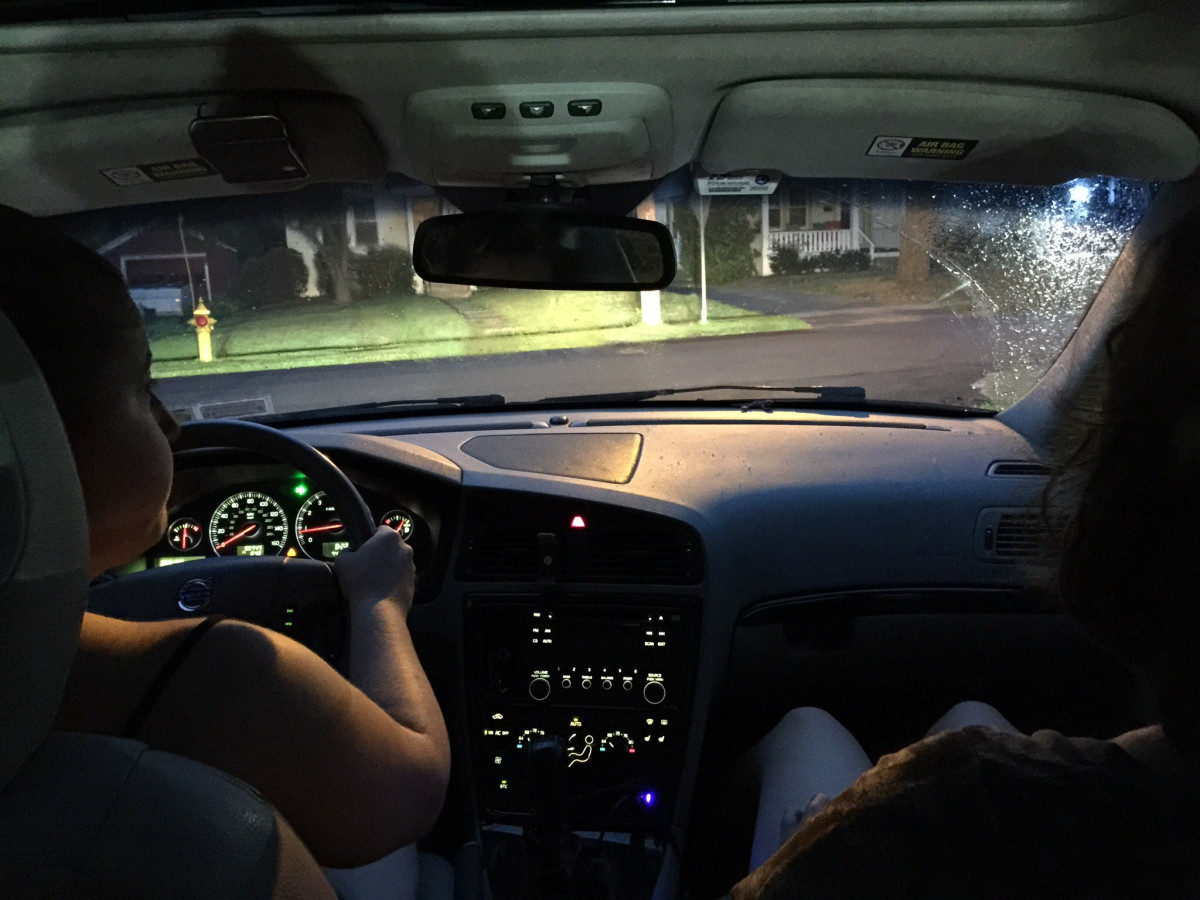 Abby practicing her stick shift