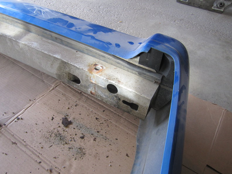 Top corner of rear bumper