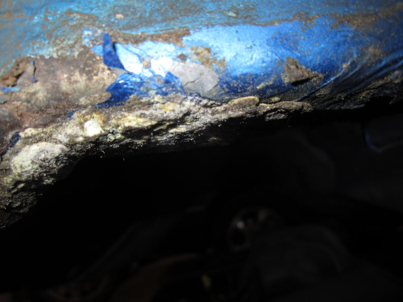 Frame rail after sub-frame removed