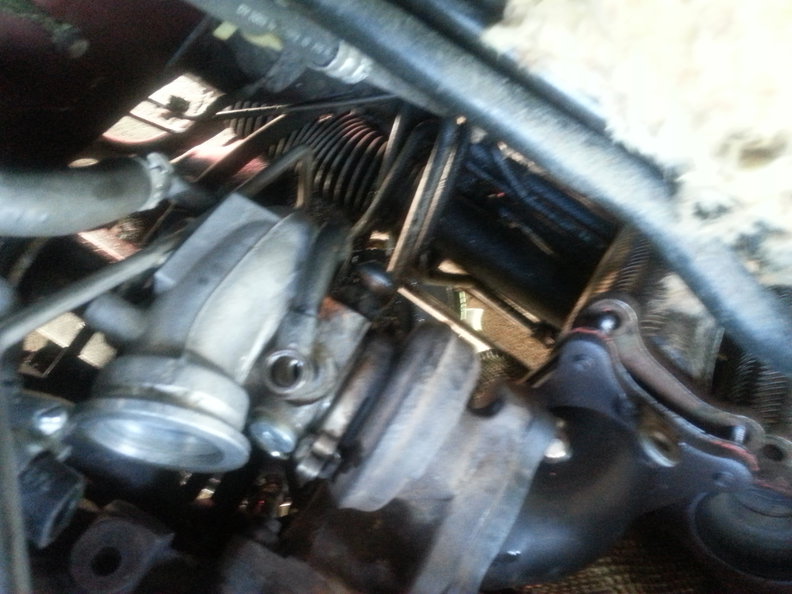 Passenger side turbo top view