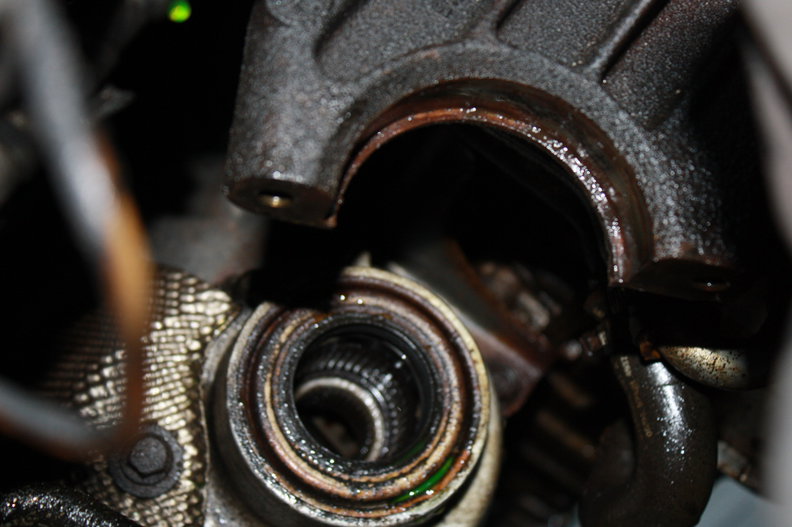 CV joint removed and bracket view