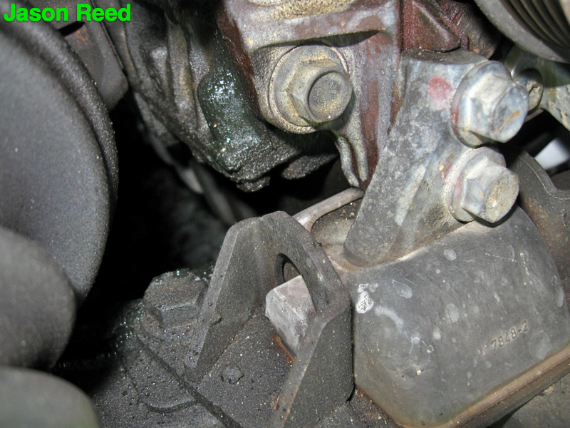 Side view of front engine mount