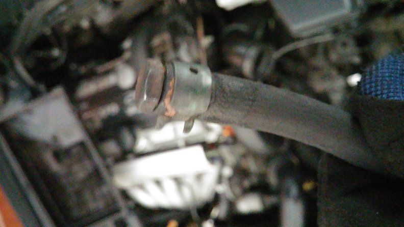 Old yellow TCV hose... someone plugged it.