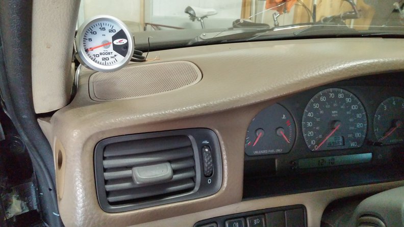 New gauge's temporary placement. I still need to run the wires to the dimmer switch.