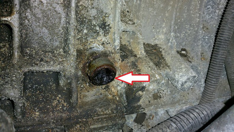 The crankcase vent hole almost completely plugged