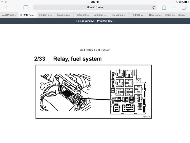 Main fuel relay 2005 NA