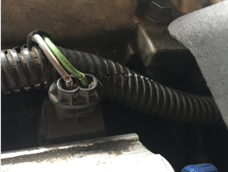 Damage to the wiring harness for the #5 injector.