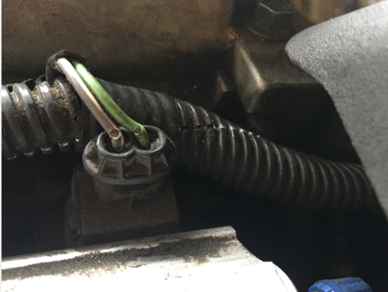 Damage to the wiring harness for the #5 injector.