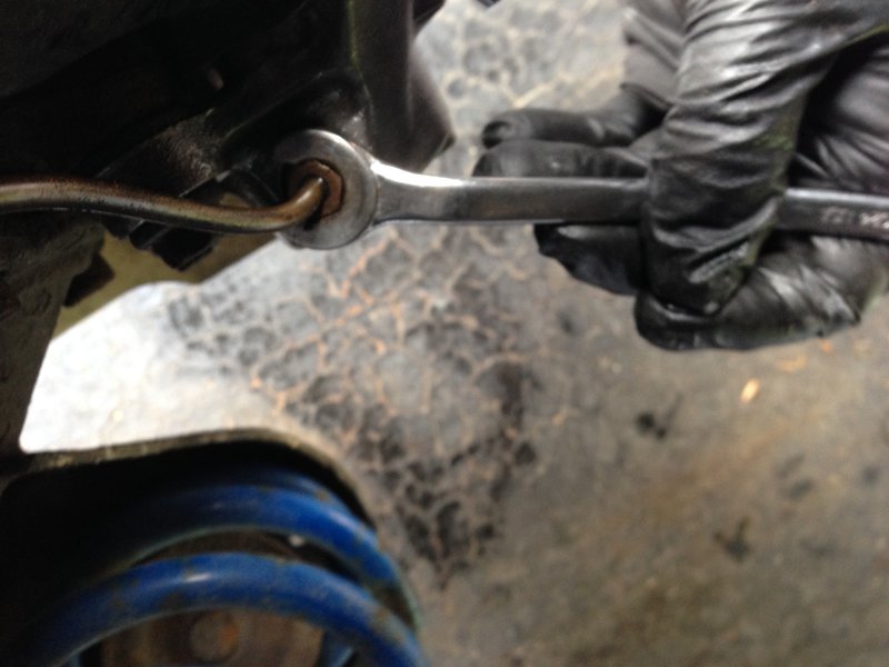 Tightening flare fitting with 11 mm flare nut wrench. Just a nip after threads bottom, like a 1/16 turn