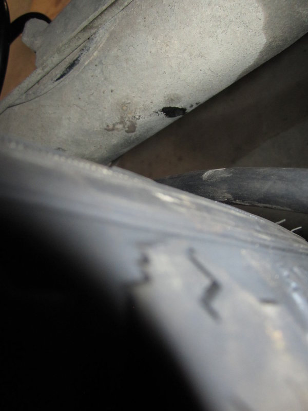 RH rear parking cable rubbing