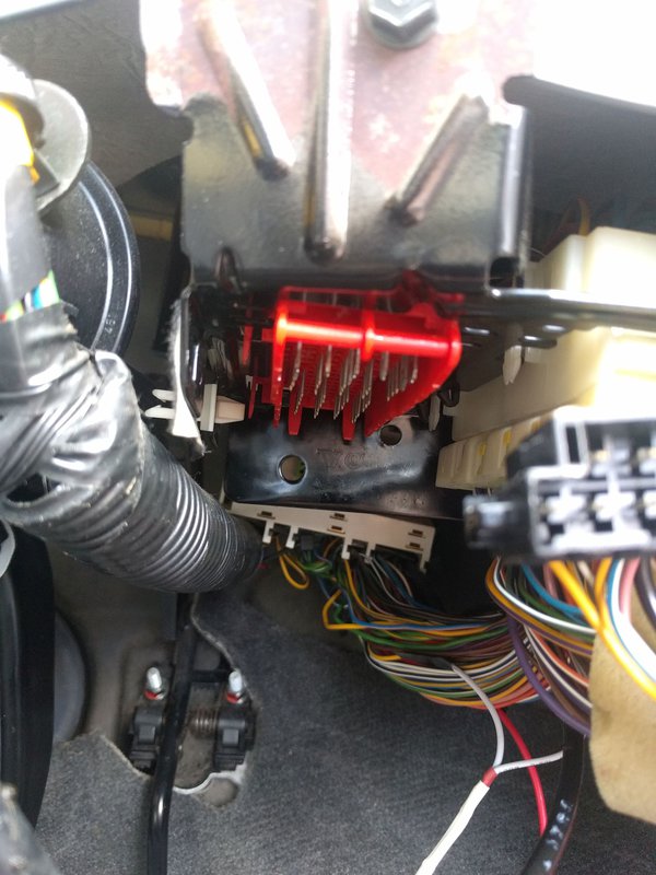 Bottom side of connector once dashboard was removed.