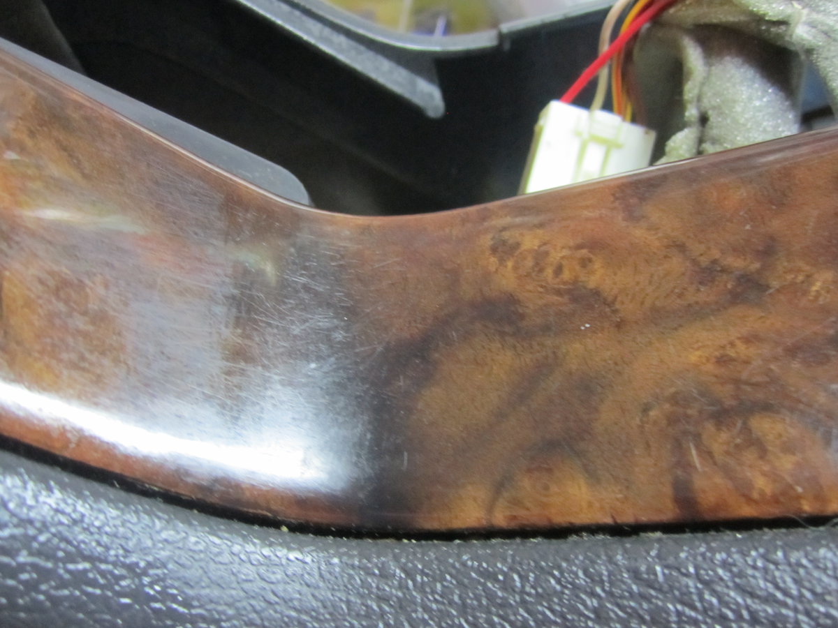 Wood section under parking brake