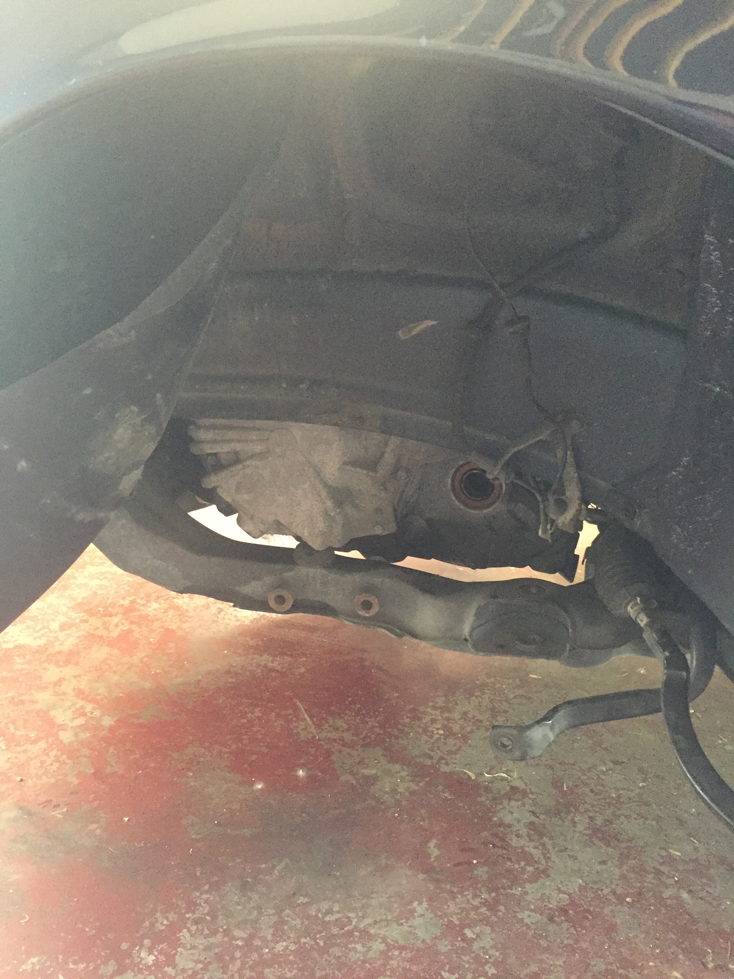 Driver's side suspension removed, ready to drop the subframe