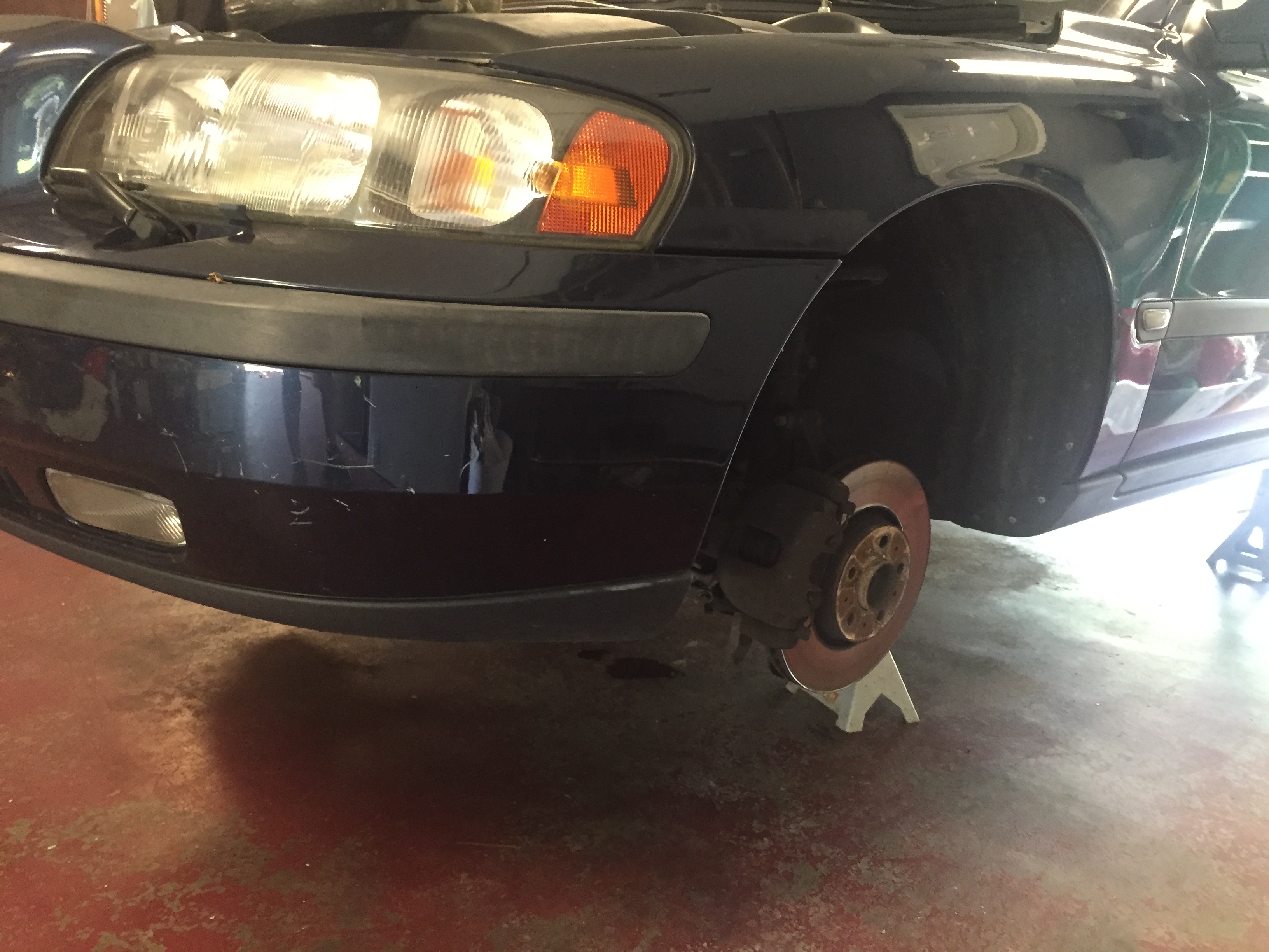 Remove wheels, place on jackstands