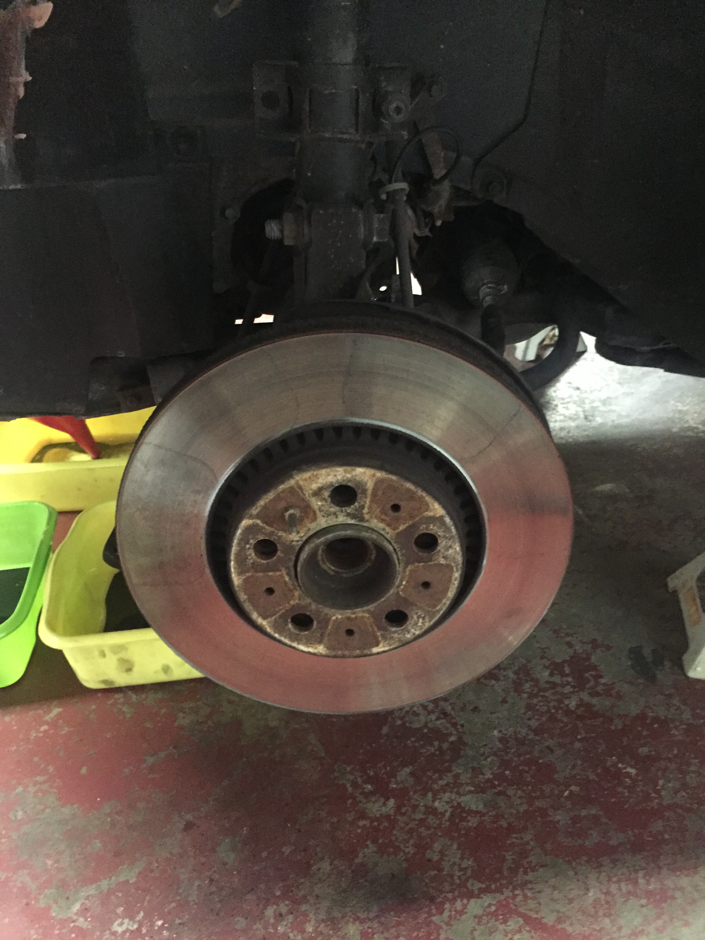 Step 29 Remove brake caliper and turn stop
