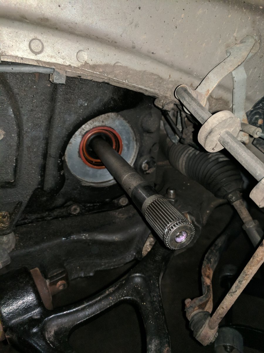 Drive shaft partially out
