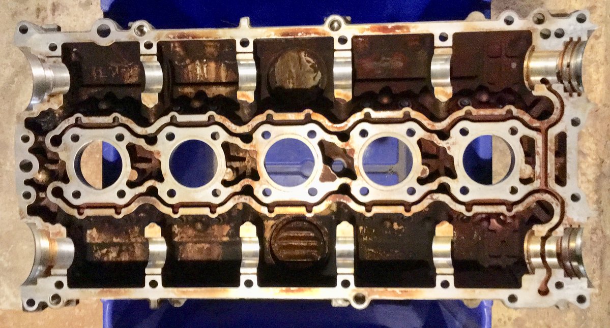 AFTER: Underside of cam cover after first round of cleaning.