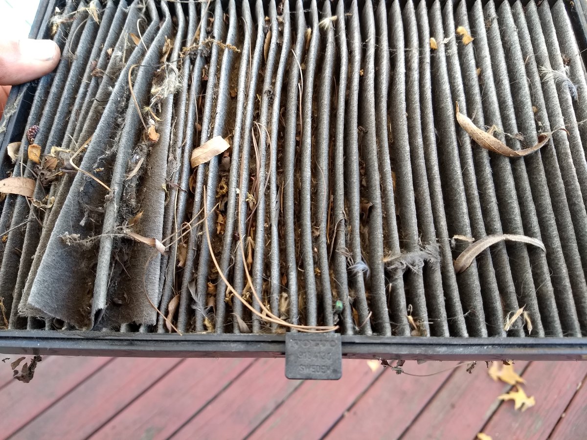 Old cabin air filter
