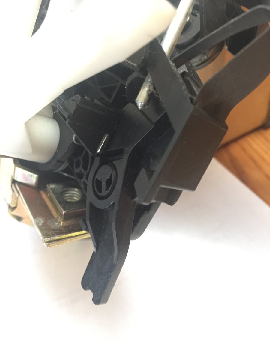 View of the interior latch child lock lever