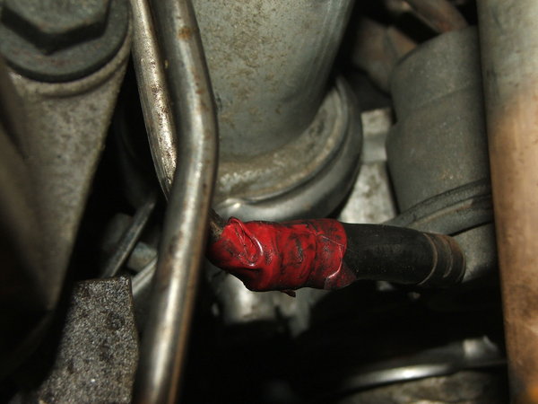 Source of the leak, someone decided electrical tape is good for 5+PSI