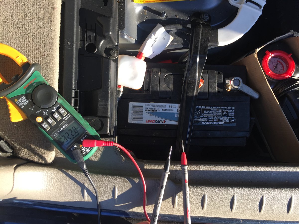 Digital meter floats at 300 mV with open leads.