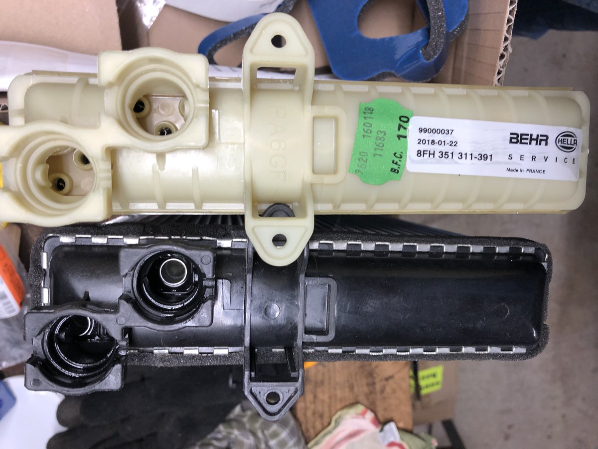 The no-name core (Black) and the Behr core (off white)