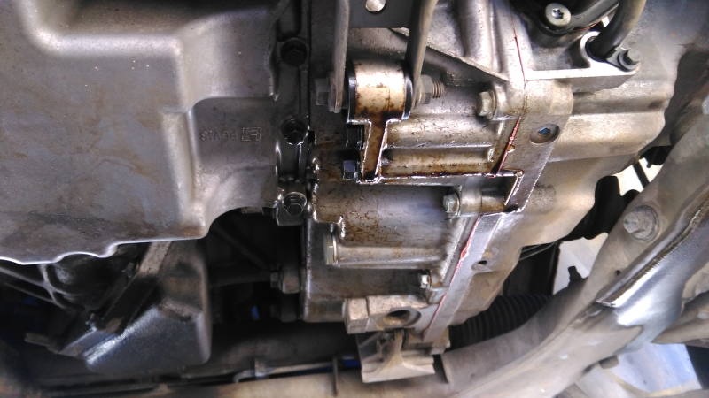 View of where oil is leaking