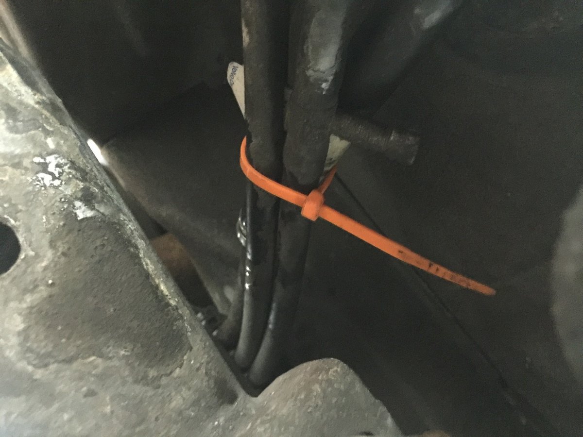 Zip tie the shutoff valve electrical line to the purge lines